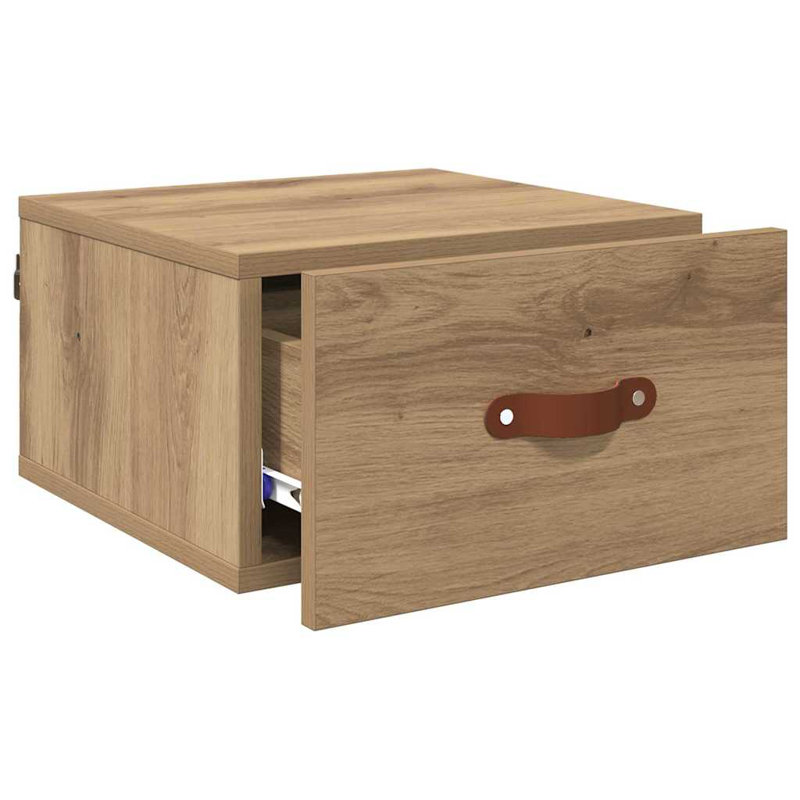 Manufactured Wood Bedside Table, Artisan Oak