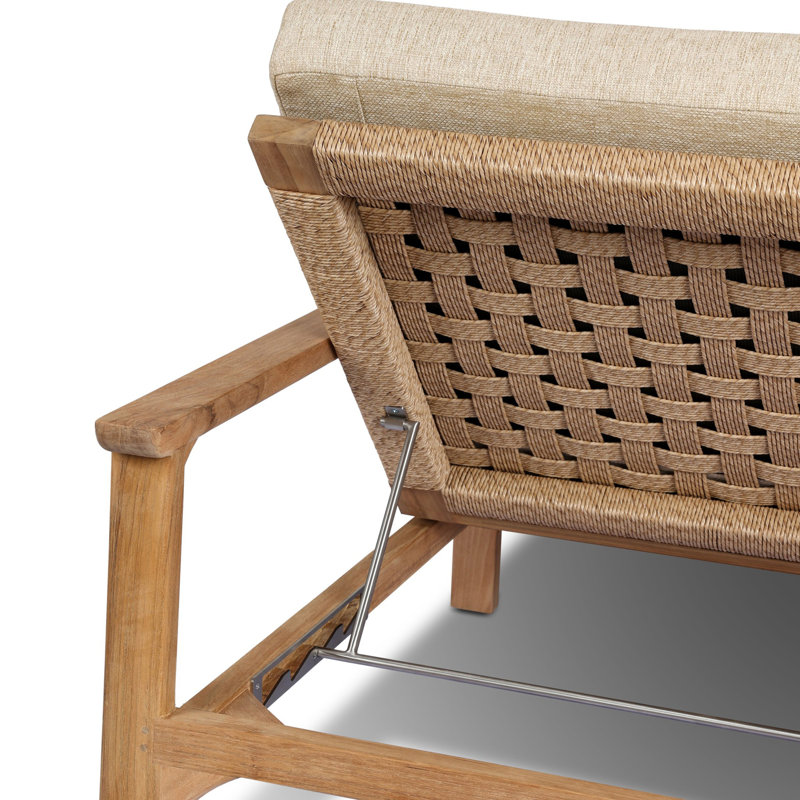 Topeka Outdoor Teak Chaise Lounge