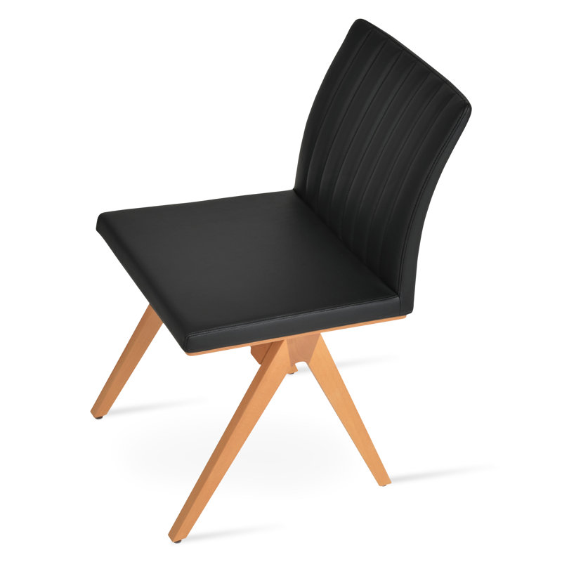 Chaise Zeyno Fino, Noir, Bois naturel