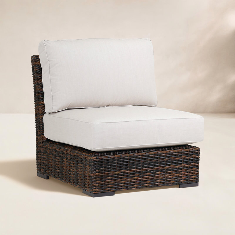 Naomie Armless Patio Chair with Sunbrella® Cushions, Canvas Flax Sunbrella® Canvas