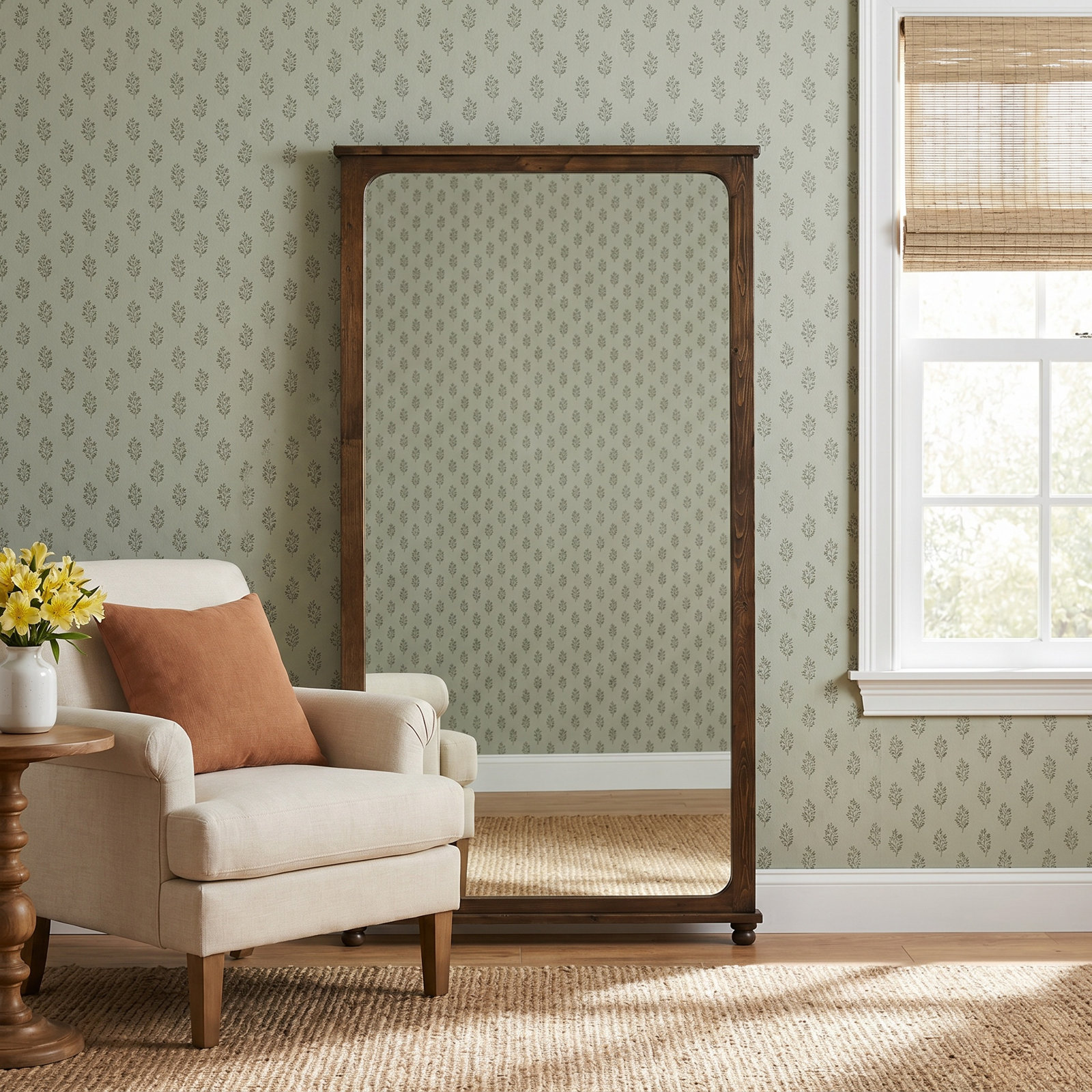 Orleans Floor Mirror, Aged Pine