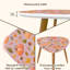 Ensemble de 2 tables basses gigognes triangulaires modernes, motif citrouilles d'automne, tasses à café et feuilles colorées, style années 50, empilables, idéales pour le salon, la chambre, un appartement ou toute autre pièce de décoration.-1237440616-1237440629