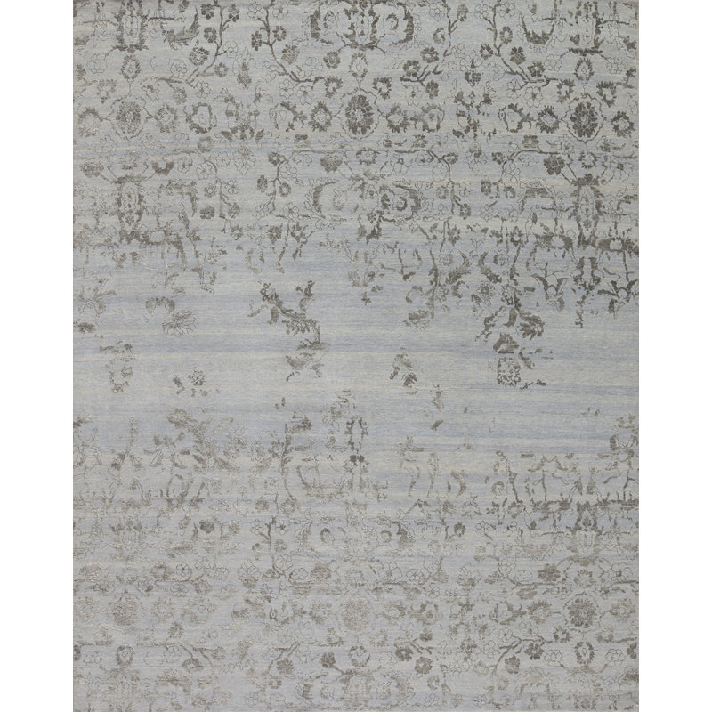 Amour Hand Knotted Area Rug in Blue