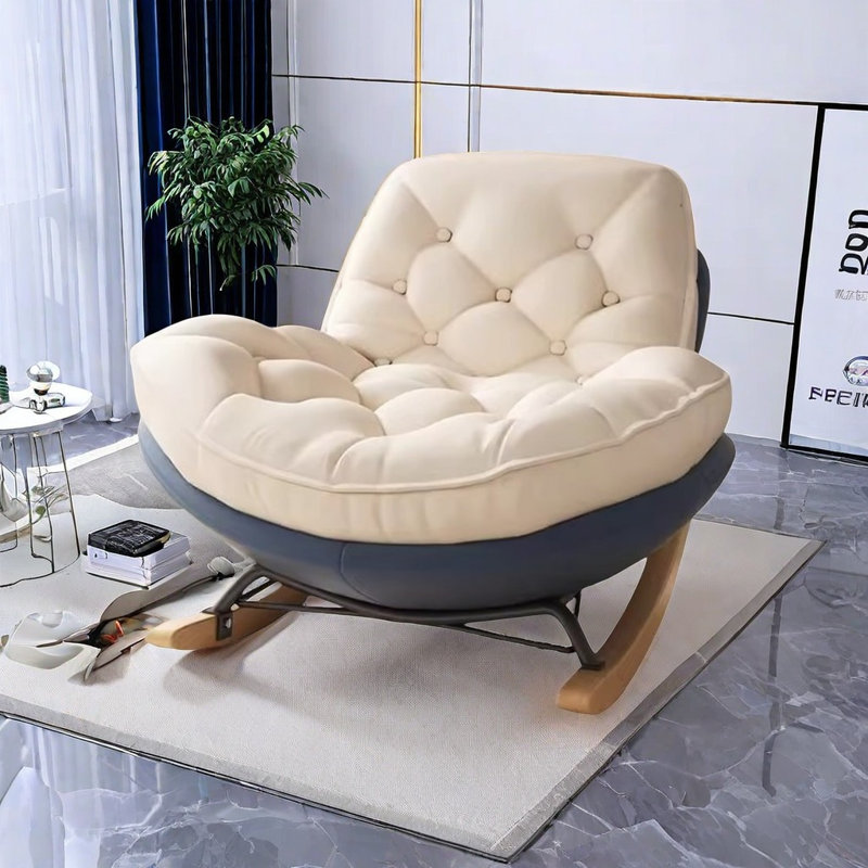 Chaise berçante élégante, romantique et élégante, Bleu foncé