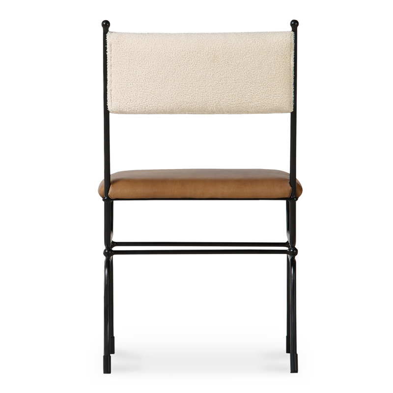 Posta Dining Chair Beige, Brown Top Grain Leather