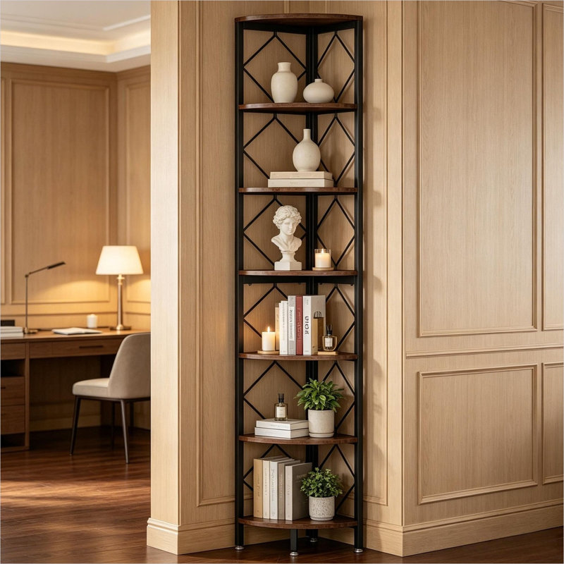 Bookcase with Black and 78.7 in, Storage, 12.1 Kg Product Weight, Slim Steel Frame, Metal Frame