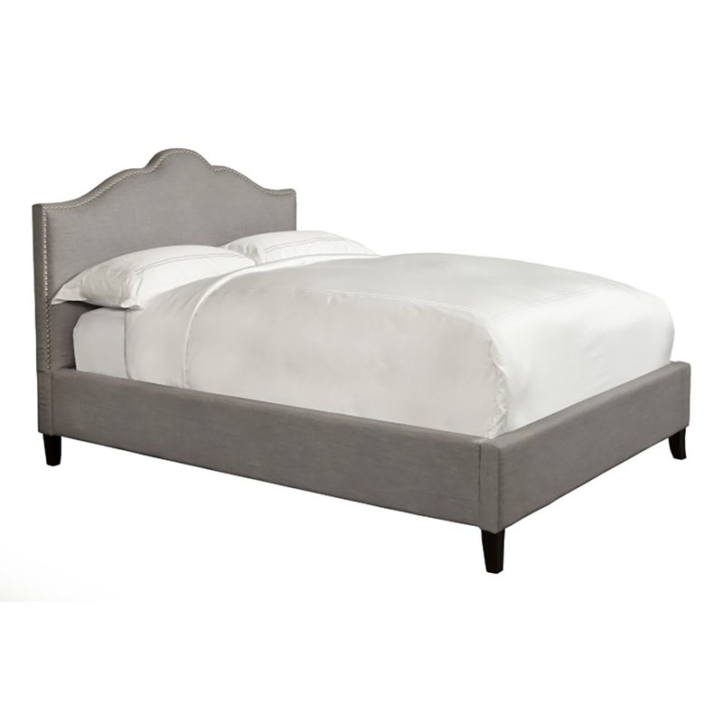 Lit tapissier standard Jamie, Gris, Grand