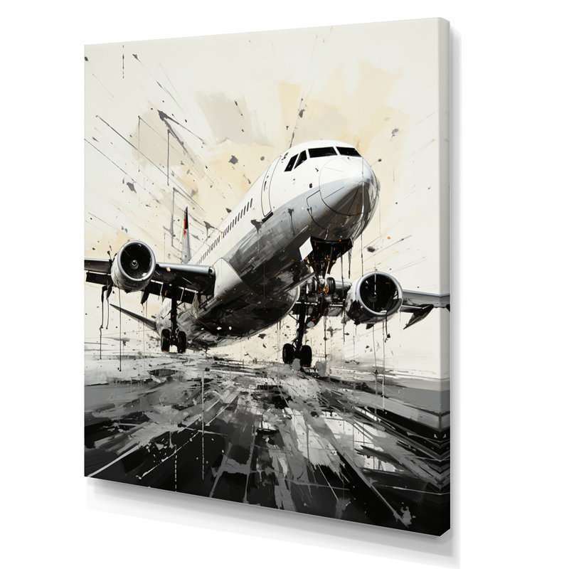 «Abstracted Plane Flight Path», reproduction d'art mural, H 44 po x l 34 po x P 1,5 po, Toile tendue