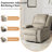 Ameiah Upholstered Oatmeal Corduroy Manual Push Back Recliner Chair with Wingback-1701807837