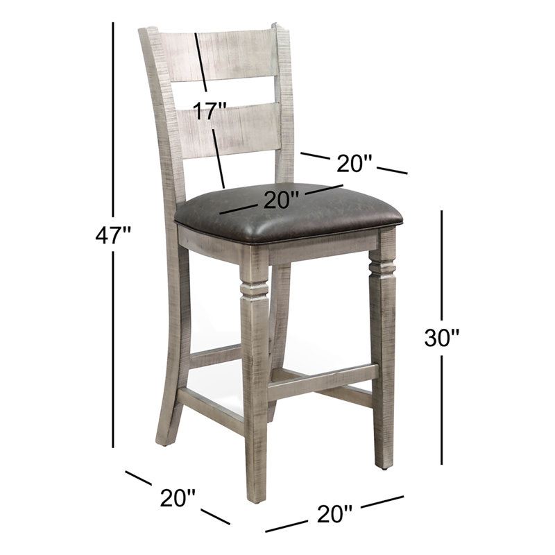 Tabouret de bar 30 po Gridley, Peau de daim, Gris alpin