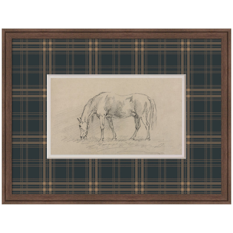 «Horse Grazing Sawrey Gilpin Fuax Mat» par Nostalgia Prints, reproduction d'art encadrée