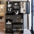 American Style 50.4" High Vanity Table With Left Drawer, Right Sliding Mirror, And Cushioned Stool, Black For Small Spaces, Multi - Layer Storage