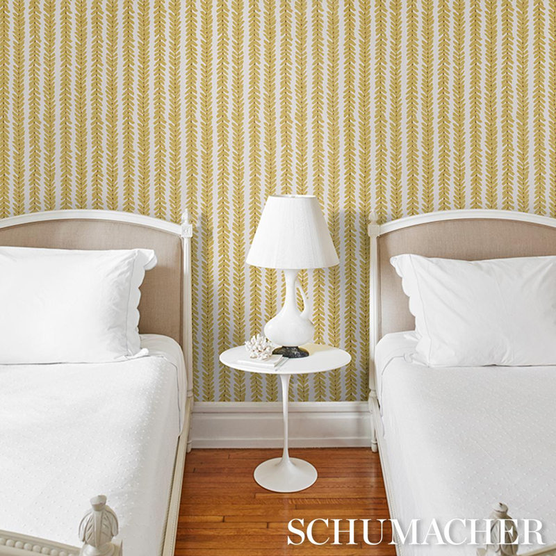 Schumacher X Veere Grenney Woodperry Wallpaper, Mimosa