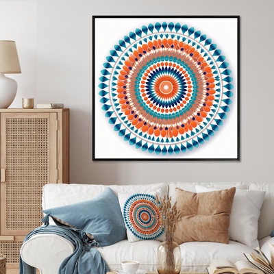 " Exquisite Mandala In Retro Blue And Orange "