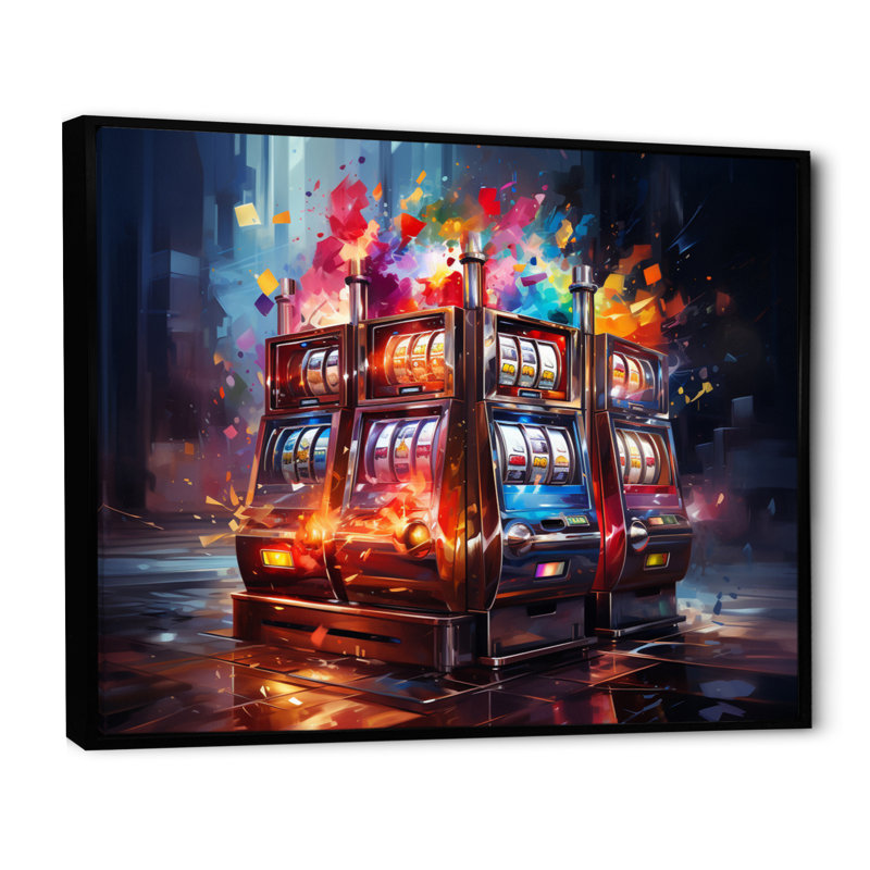 Machine à sous Casino Royale II, Cadre flottant noir, H 34 po x l 44 po x P 1,5 po