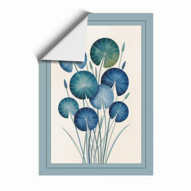Lily Pad Bouquet Botanical - Framed Print, Unframed, A4 - 29.7 x 21.0 cm
