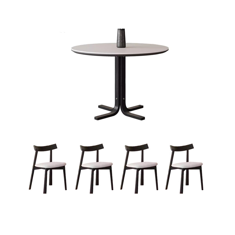 Table et chaise haut de gamme en plaque de roche blanche, H 29,5 po x L 47,2 po x l 47,2 po