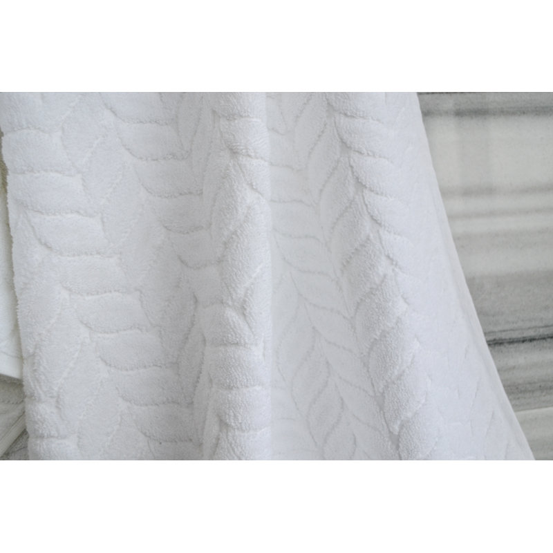 Romance Jacquard White Hand Towels
