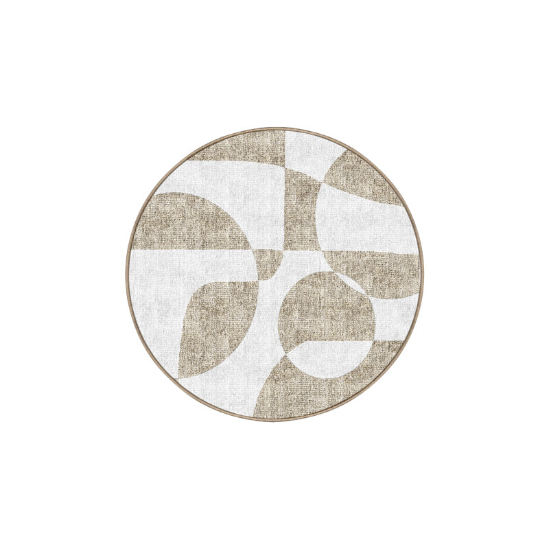 Maray Hand Loomed Washable Abstract Indoor Rug, Round 4'