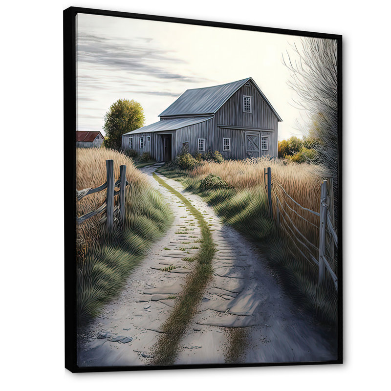 Art mural Aynsley, H 32 po x l 16 po x P 1 po, Toile avec cadre flottant noir