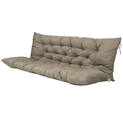 Coussins de balançoire de remplacement pour 2 à 3 places, coussins de balançoire d'extérieur de 4 po d'épaisseur, coussin de banc imperméable avec dossier, coussins de balancelle de jardin