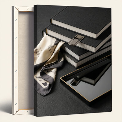 Livres et écharpe, reproduction d'art sur toile, ensemble de 1
