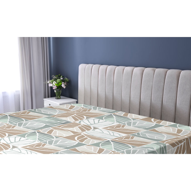 Drap-housse Ambesonne, Caramel, bleu cadet / floral, Drap-housse très grand californien