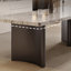Table de salle à manger rectangulaire de couleur beige clair-4420700
