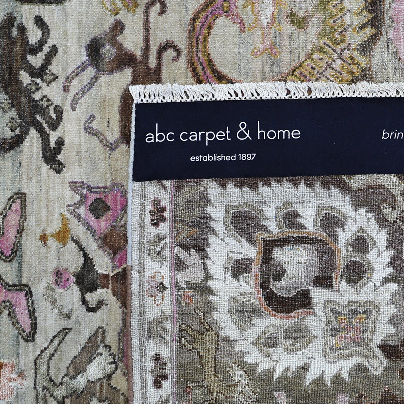 Brown Alchemy Traditional Wool Silk Blend Rug - 9'7" x 14'7"