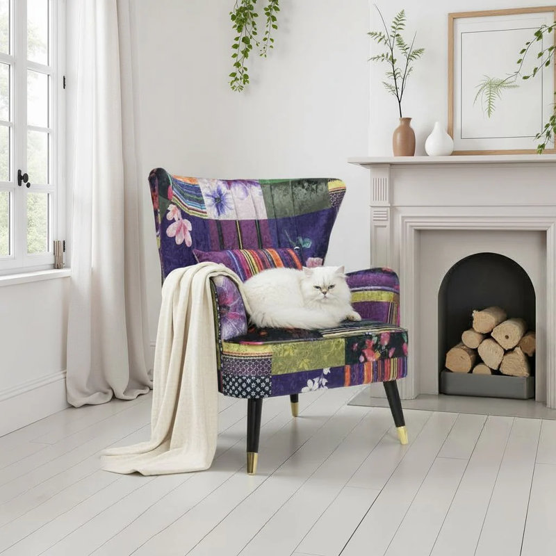 Yair Upholstered Accent Chair, Gold