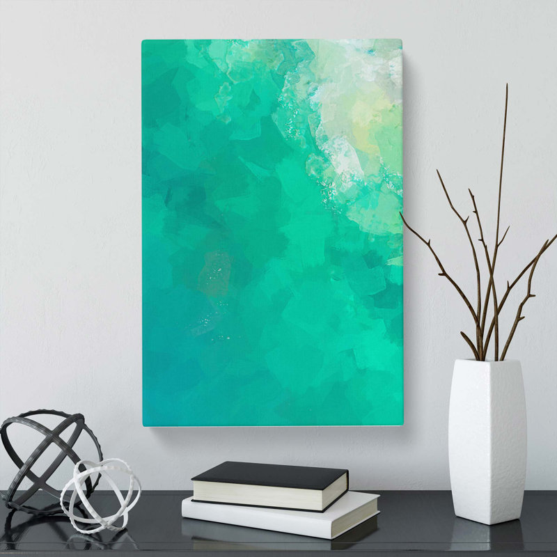 Green Ocean In Abstract - Wrapped Canvas, 91cm H x 60cm W x 3cm D