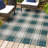 Sabine Traditional Farmhouse Bold Gingham Turquoise/Cream Indoor/Outdoor Rug-521418607