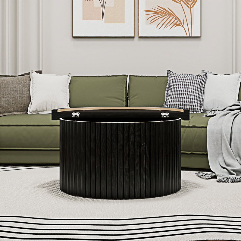 Table basse ronde, Noir