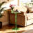 Acrylic End Table With Round Top And Trestle Base， Modern Accent Table For Living Rooms-1414026829