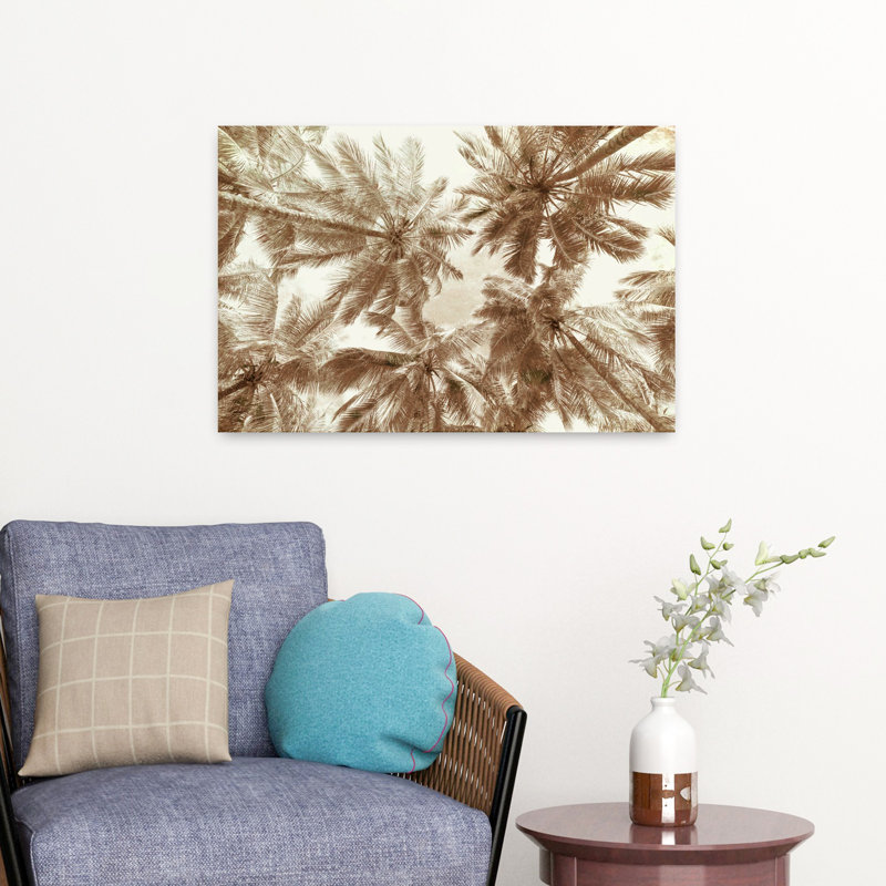 Palmier, silhouette tranquille, palmier abstrait, art côtier, H 16 po x l 24 po