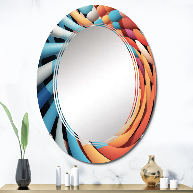 Gerani - Miroir mural moderne ovale, 36 po x 24 po