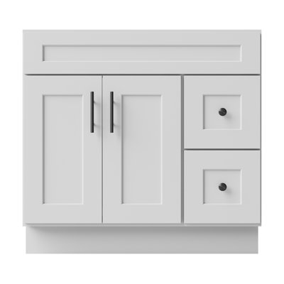 Ready-to-Assemble Solid Wood Shaker 36" Bathroom Vanity Base Cabinet – Countertop Not Included