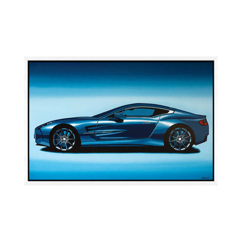 Aston Martin One 77 2009 by Paul Meijering - Painting on Canvas, 66.04 cm H x 45.72 cm W, White Framed