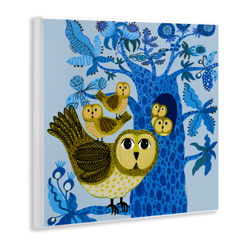 Plaque murale «Playful Owls in Tree» par Kay Widdowson