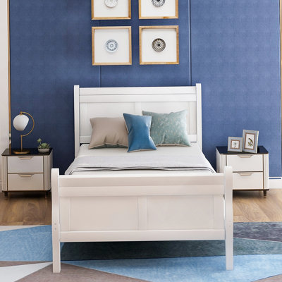 Lit plateforme avec base de lit en bois et sommier avec base de lit et support en lattes de bois