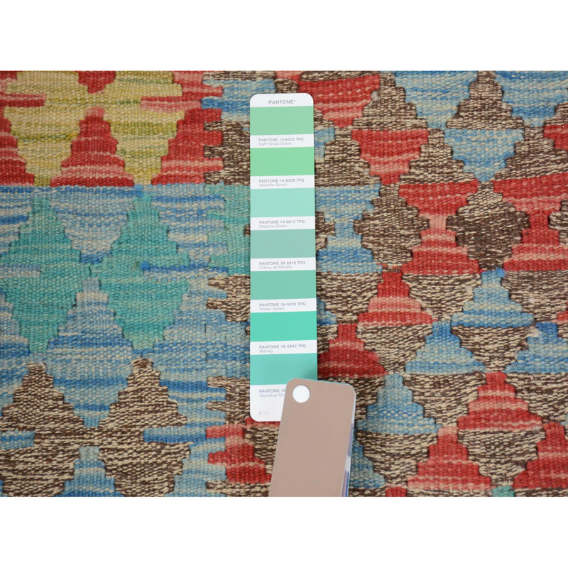 Tapis décoratif en laine rouge noué à la main de conception unique 2 pi 8 po x 4 pi