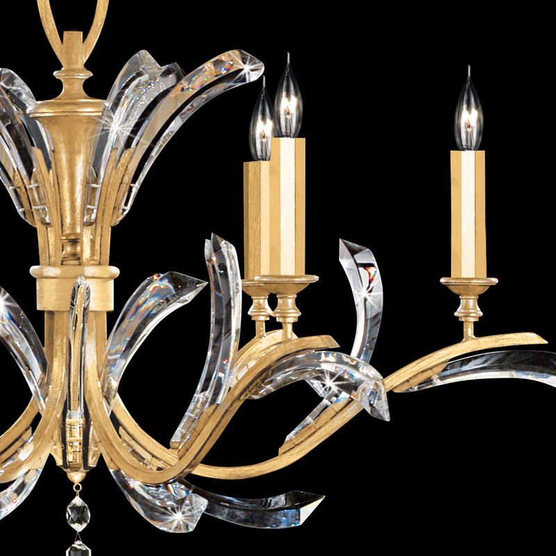 Beveled Arcs 6 - Light Chandelier, Gold Leaf