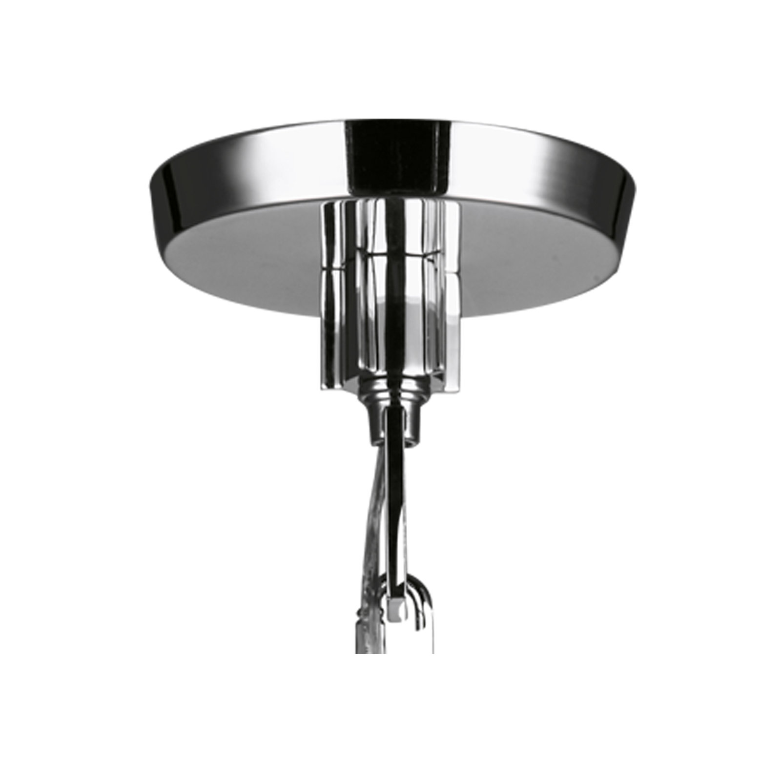 Single Light Ribbed Glass Dimmable Pendant, Chrome