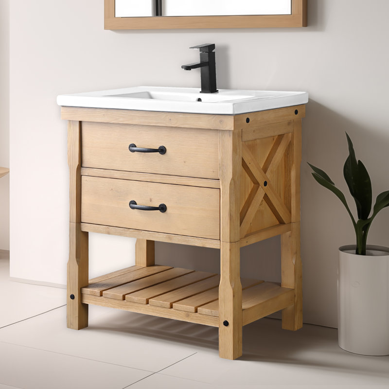 Barron 30'' Single Bathroom Vanity with Porcelain Top