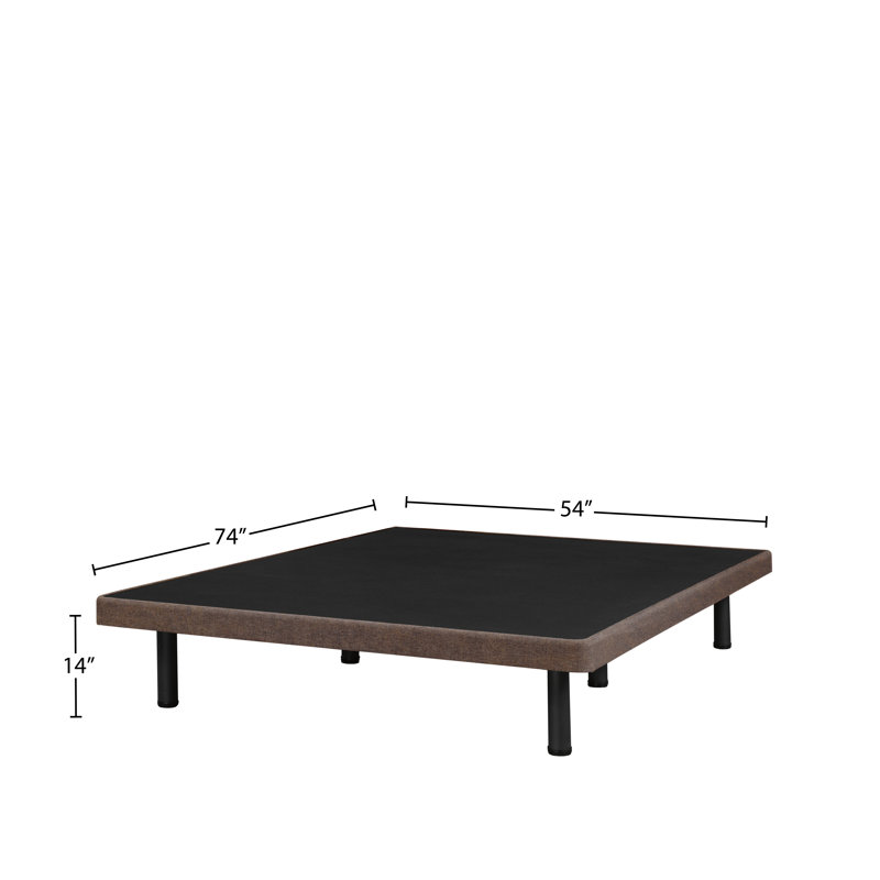 Lit plateforme tapissier Spade, Double, Caramel