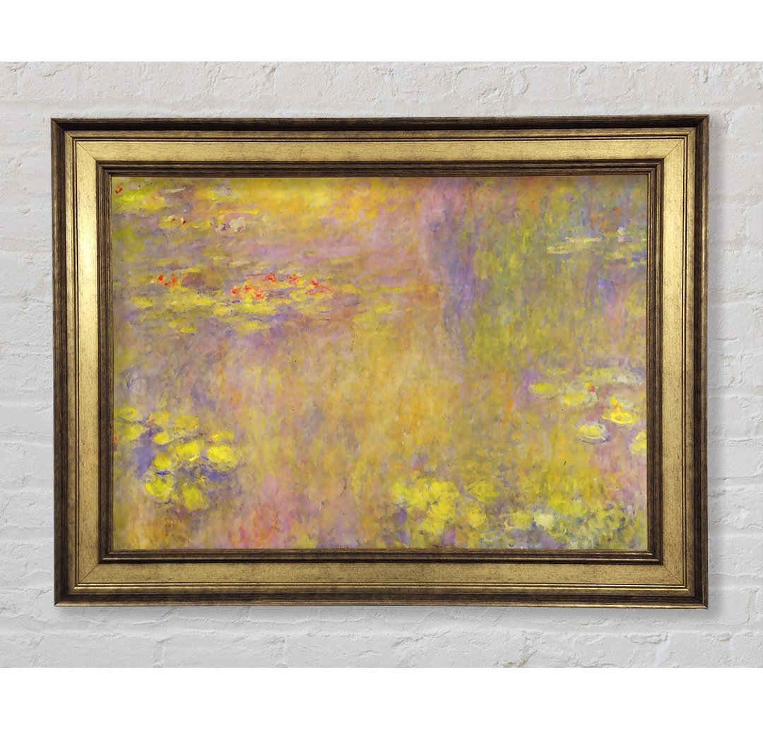 Gerahmtes Wandbild Monet Water Lilies - Yellow Nirvana