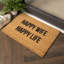 Overbey Happy Wife Happy Life 40 x 60cm Non-Slip Indoor Outdoor Door Mat