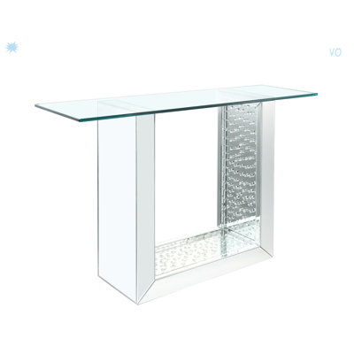 Mirrored & Faux Crystal Console Table