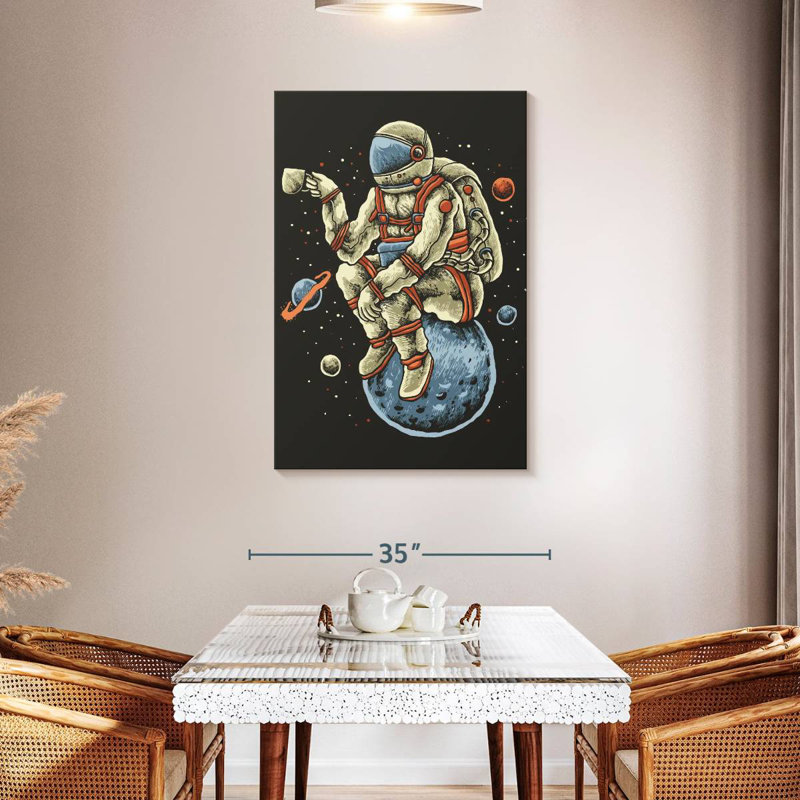 Astronaut Coffee Break, 45" H x 30" W