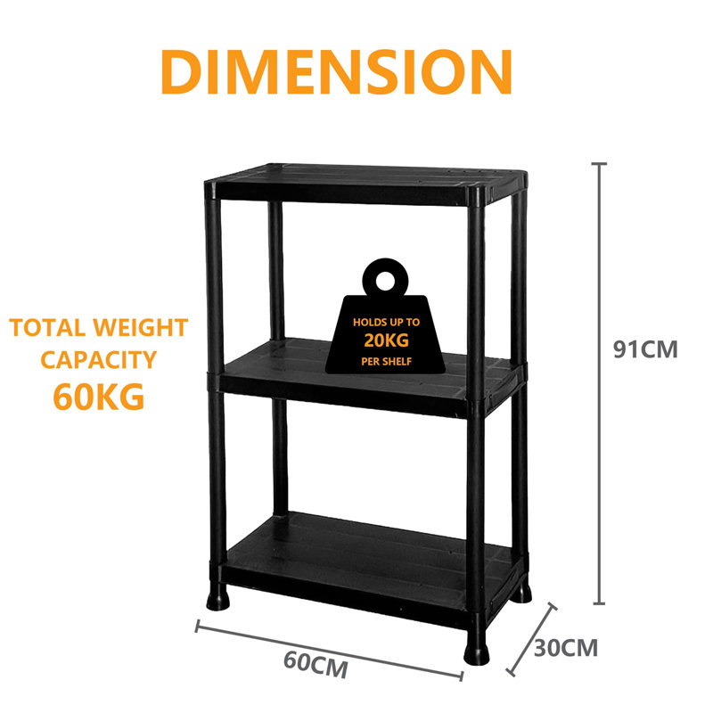 60cm W Plastic Shelving Unit